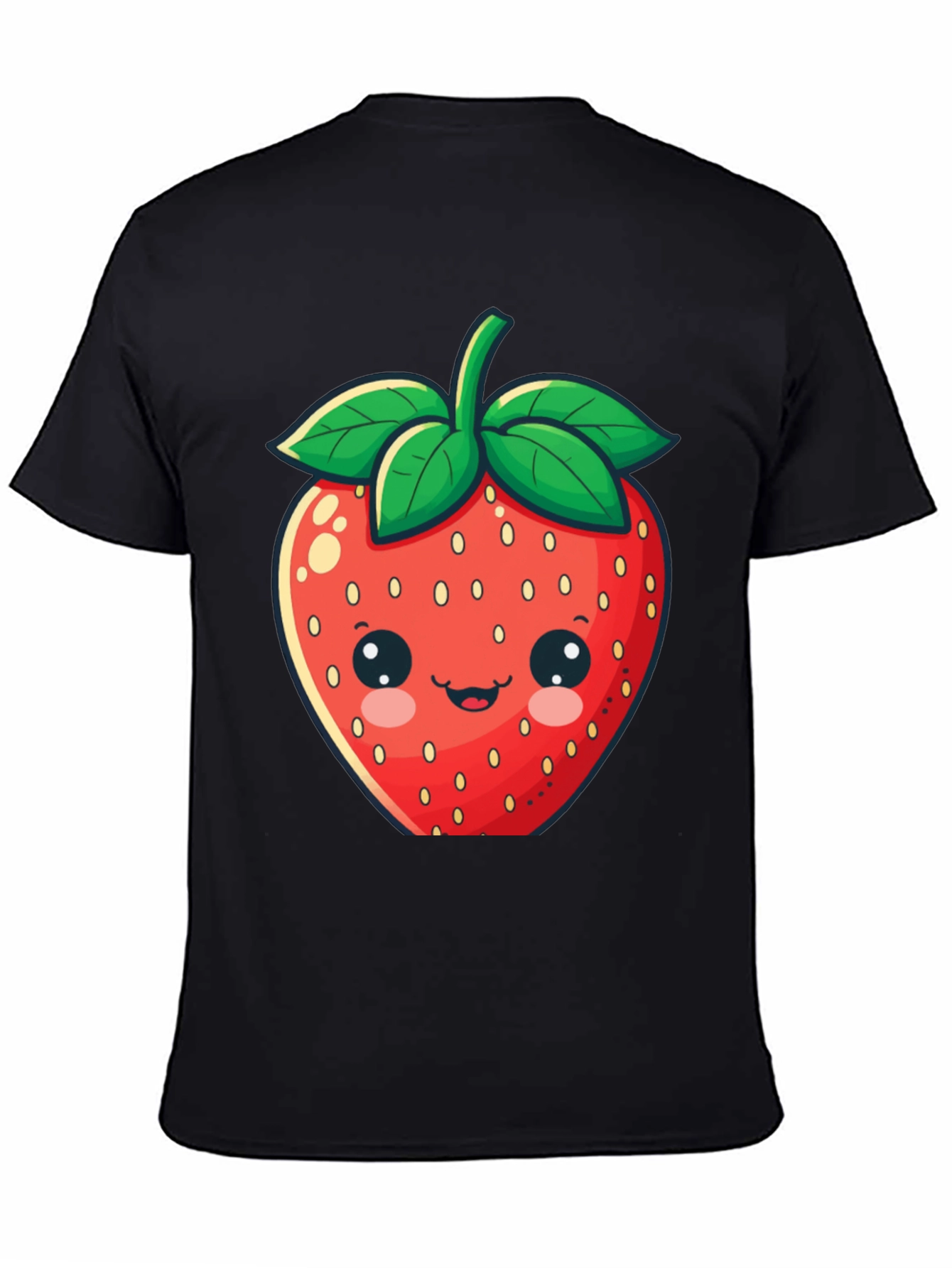 Cute Strawberry Graphic Tee - Unisex Black T-Shirt