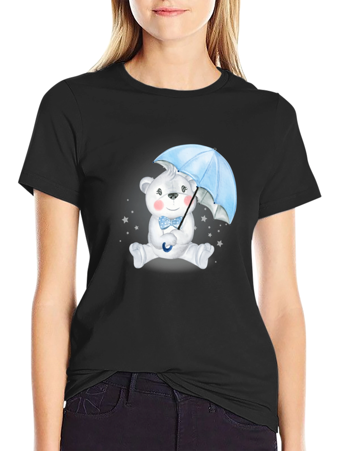 Cute Bear with Umbrella Graphic Tee