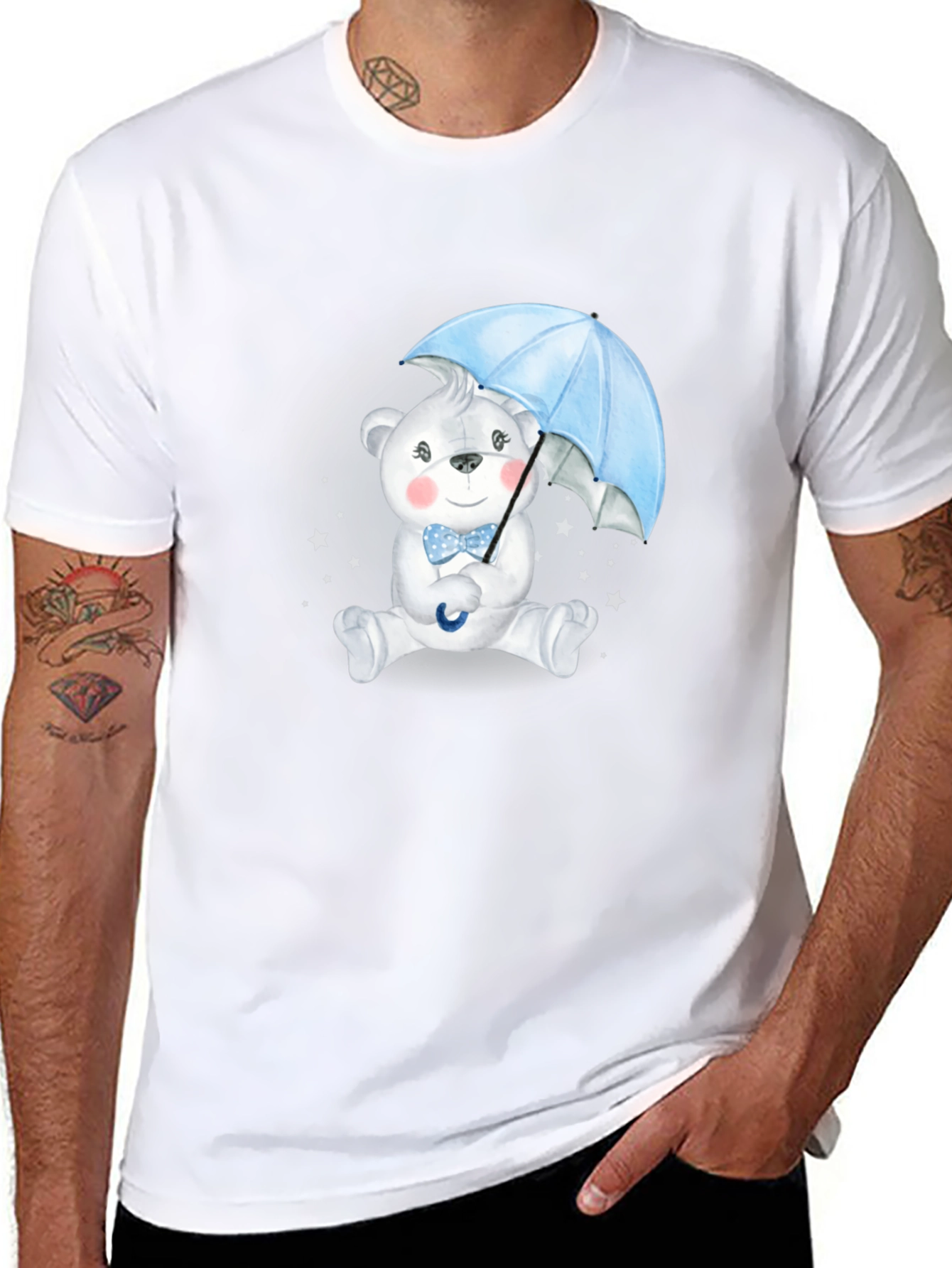 Cute Bear with Umbrella Graphic Tee