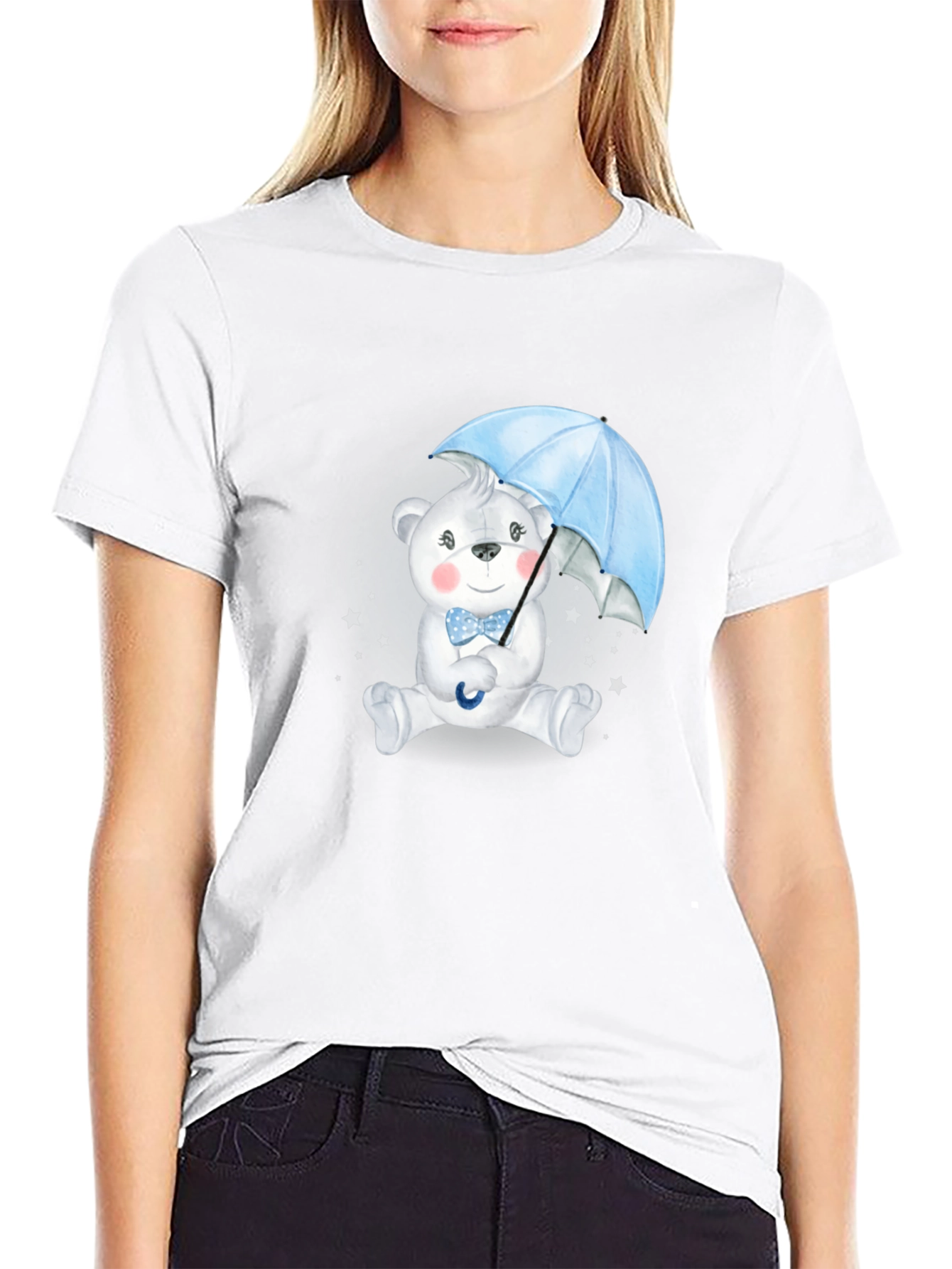 Cute Bear with Umbrella Graphic Tee