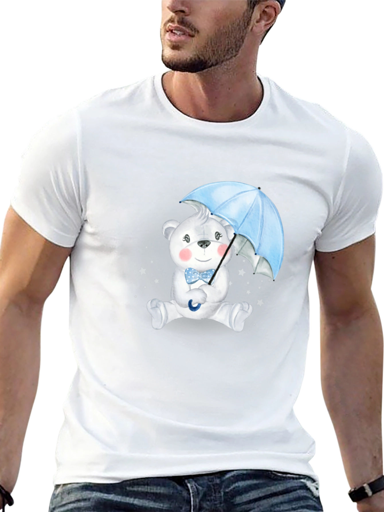 Cute Bear with Umbrella Graphic Tee