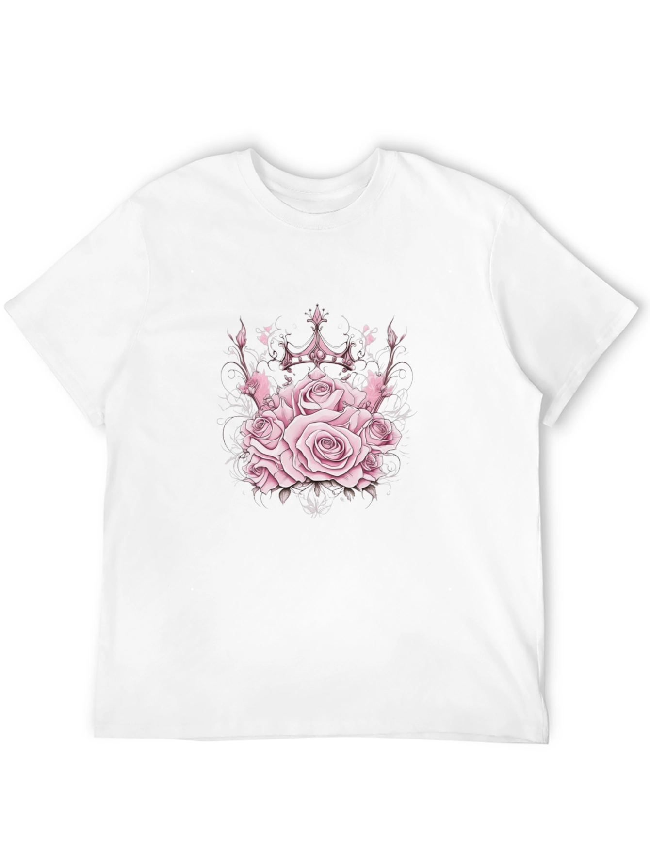 Roses Crown Black T-Shirt - Stylish Graphic Tee