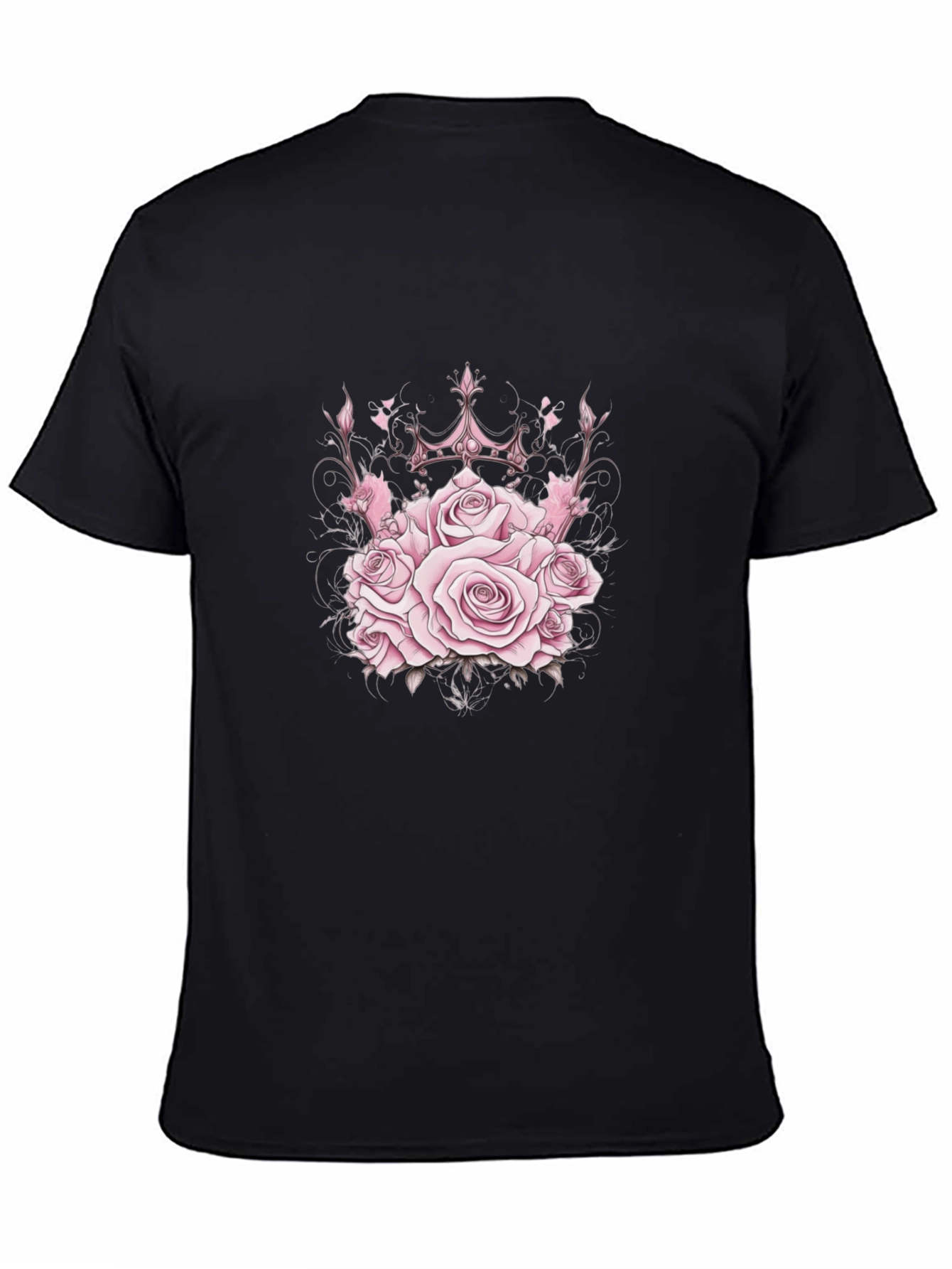 Roses Crown Black T-Shirt - Stylish Graphic Tee