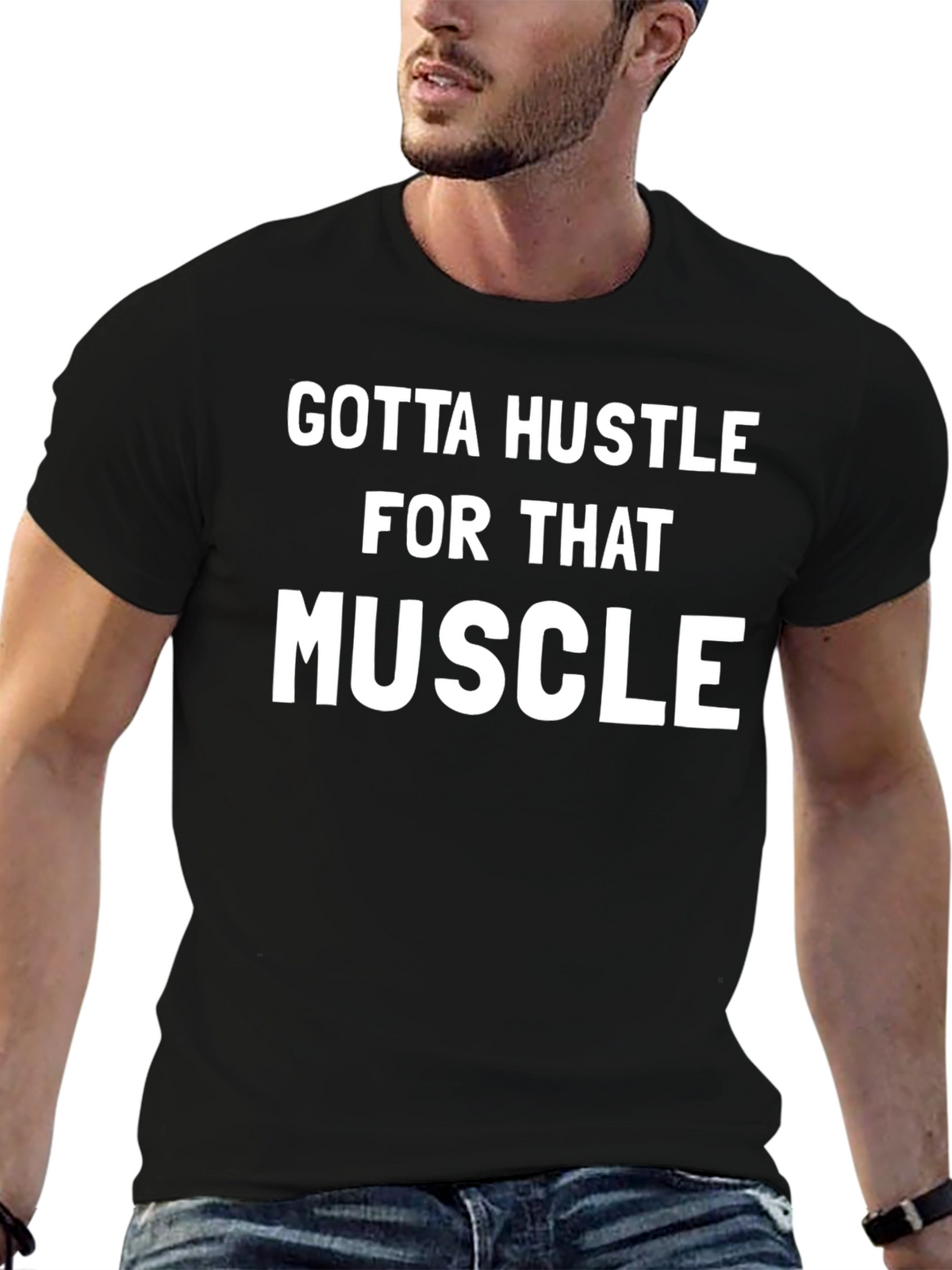 Gotta Hustle Muscle Black Graphic Tee