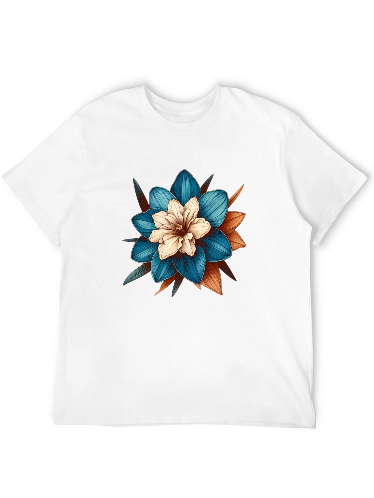 Floral Graphic Tee - Stylish Mens Black T-Shirt