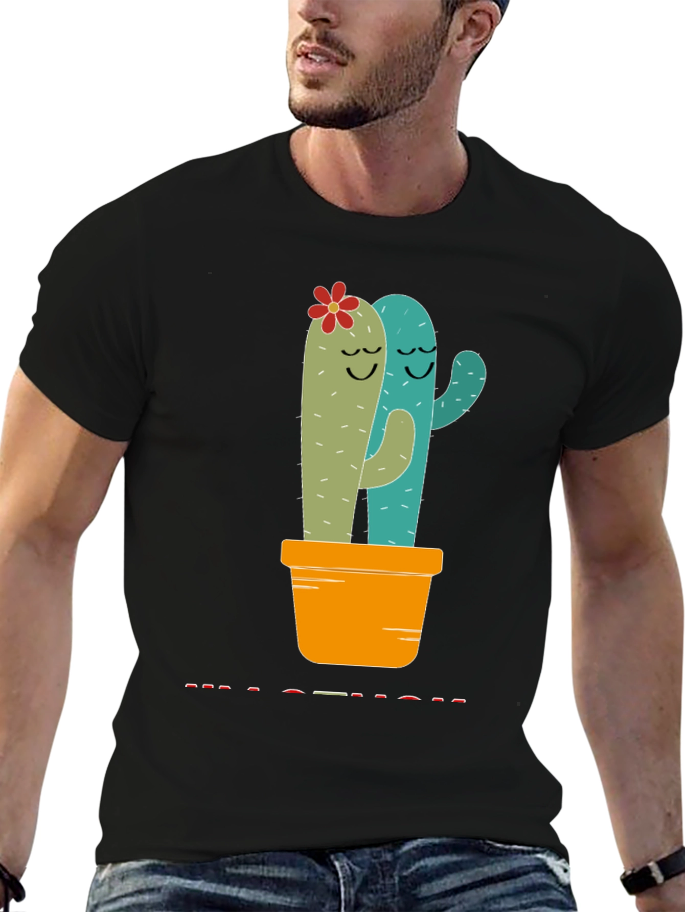 Cactus Couple T-Shirt - Hugging Succulents