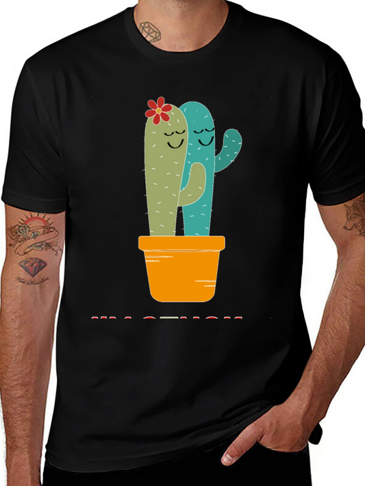 Cactus Couple T-Shirt - Hugging Succulents