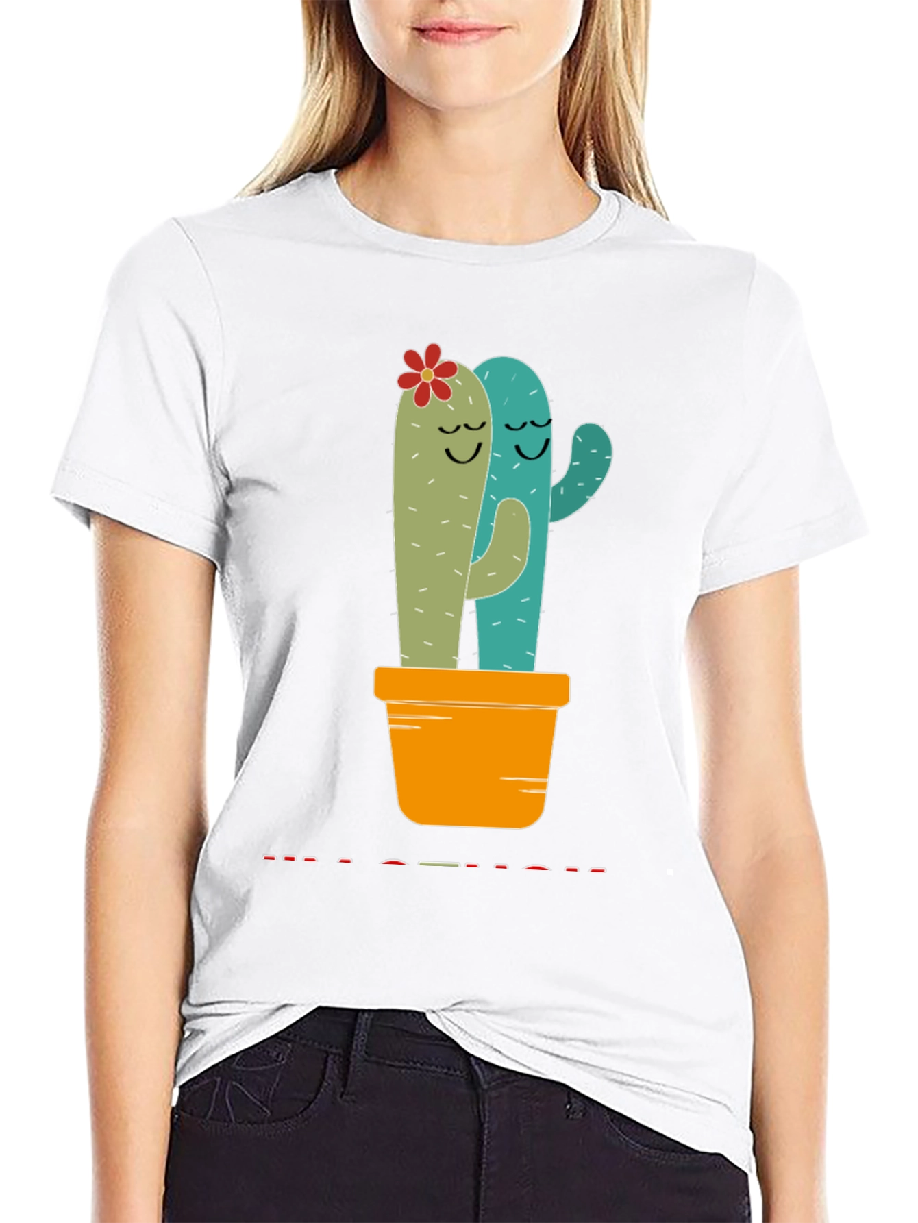 Cactus Couple T-Shirt - Hugging Succulents