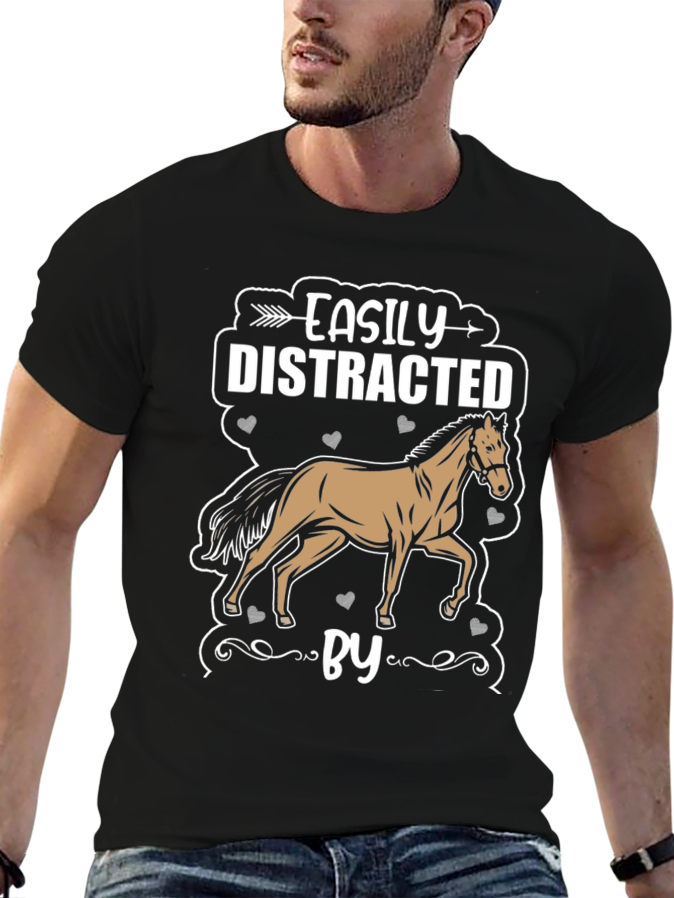 Easily Distracted By Horses Graphic T-Shirt