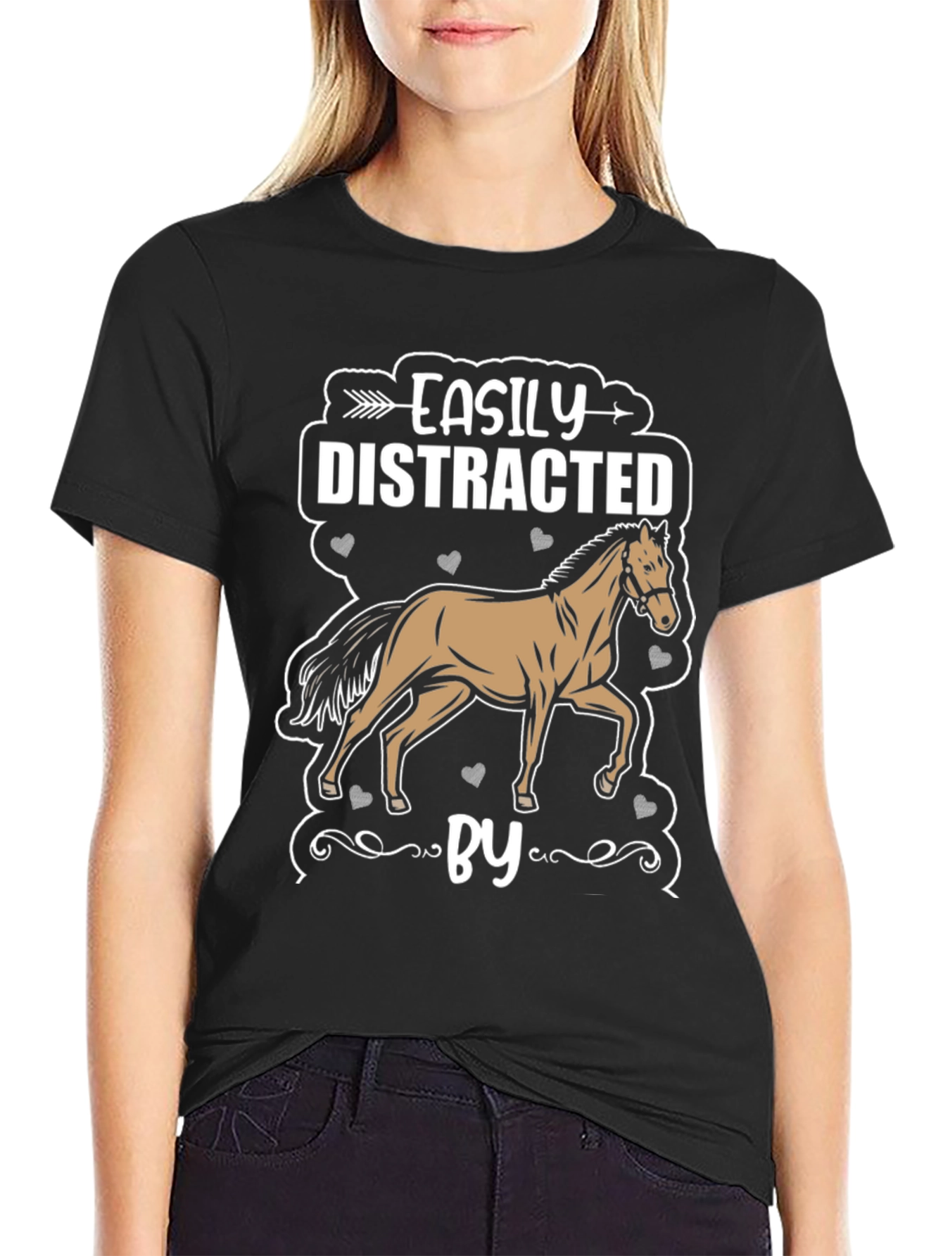Easily Distracted By Horses Graphic T-Shirt
