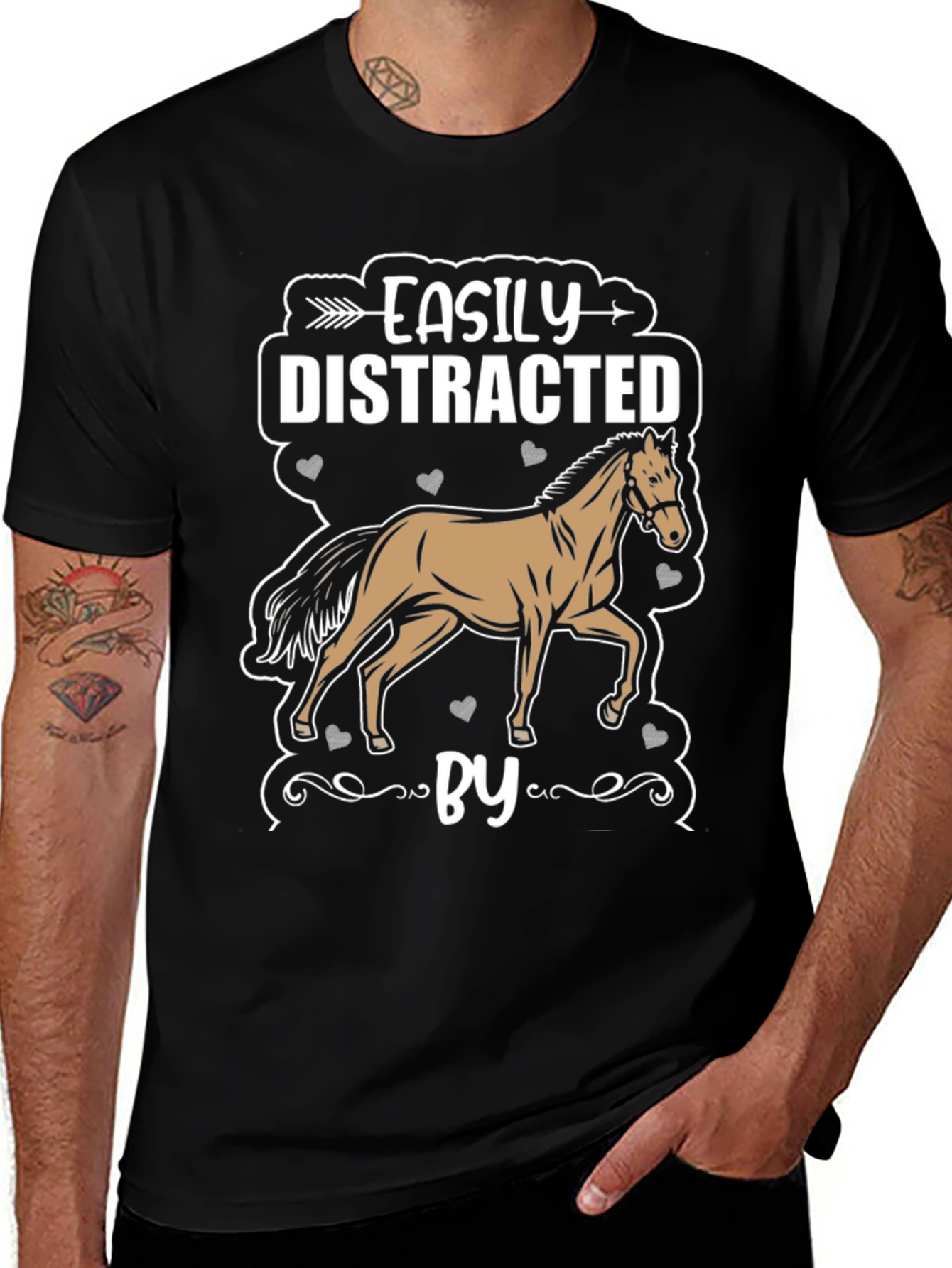 Easily Distracted By Horses Graphic T-Shirt