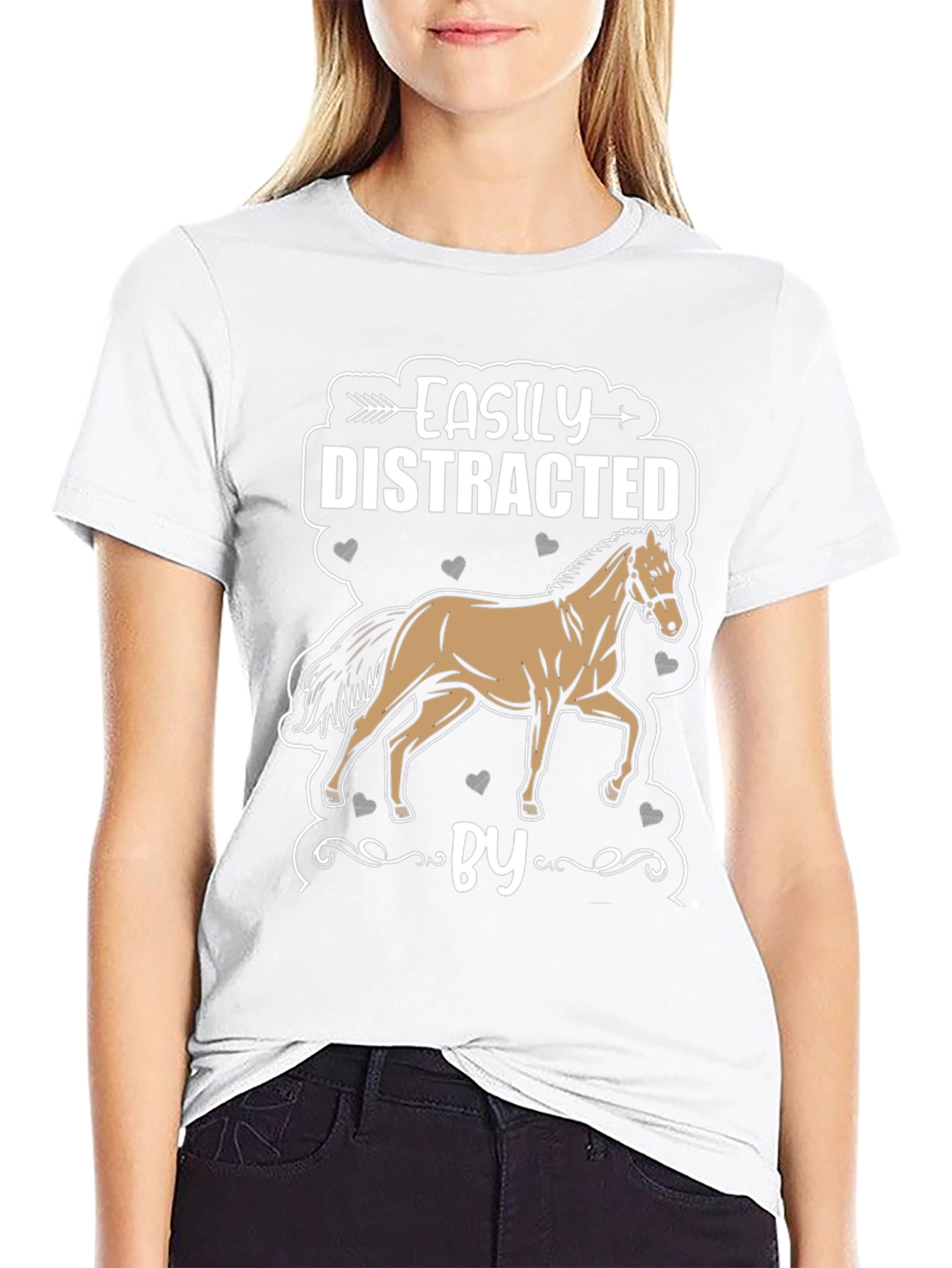 Easily Distracted By Horses Graphic T-Shirt