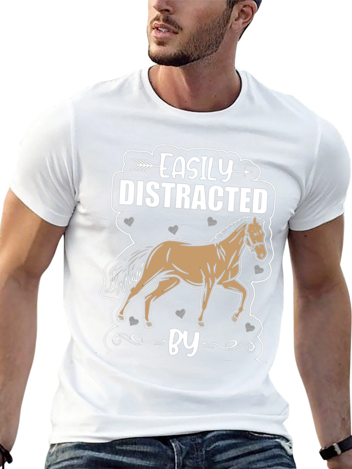 Easily Distracted By Horses Graphic T-Shirt