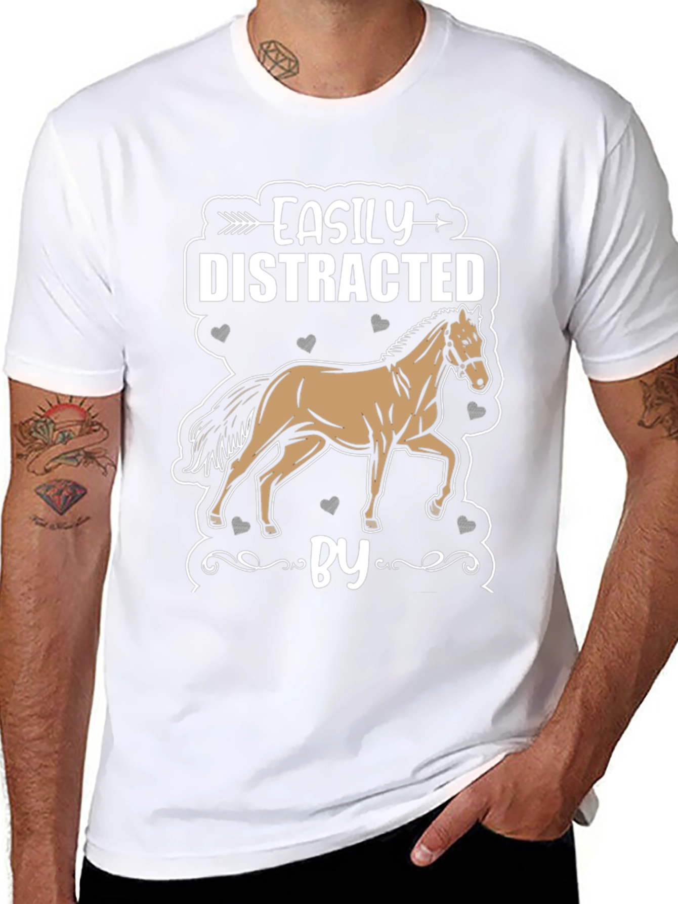 Easily Distracted By Horses Graphic T-Shirt