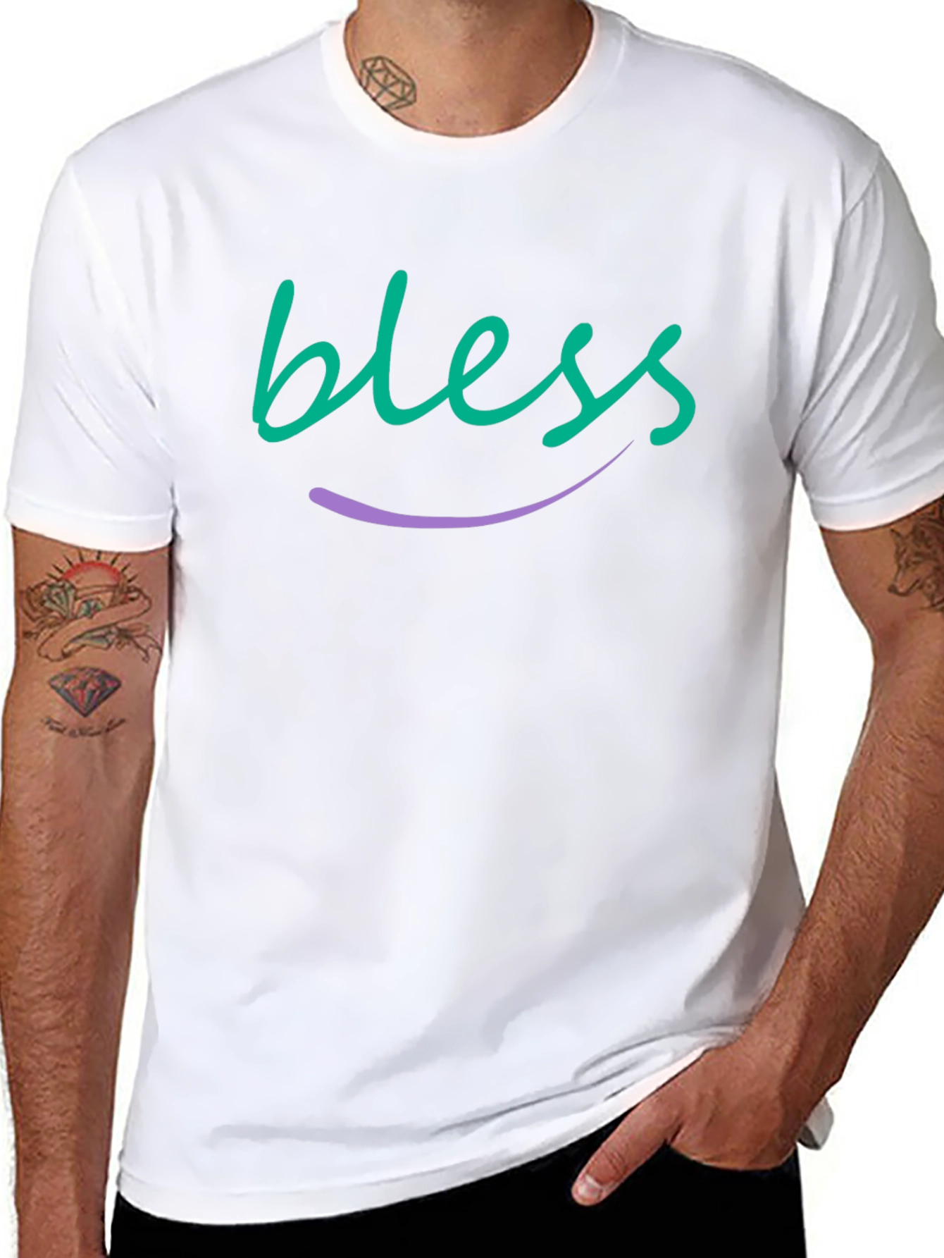 Blessed Graphic Tee - Soft Black Cotton Blend T-Shirt
