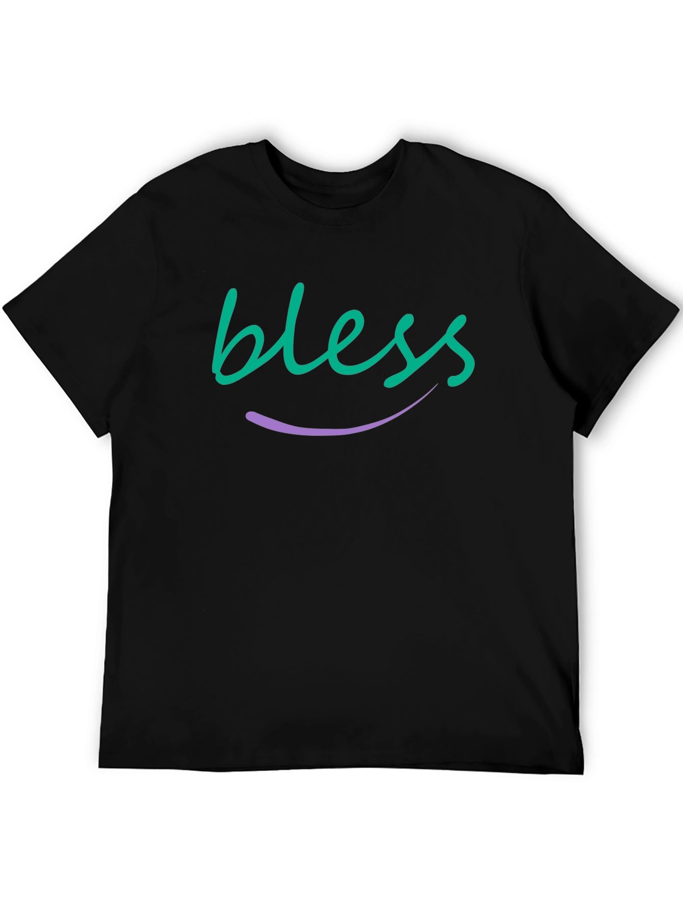Blessed Graphic Tee - Soft Black Cotton Blend T-Shirt