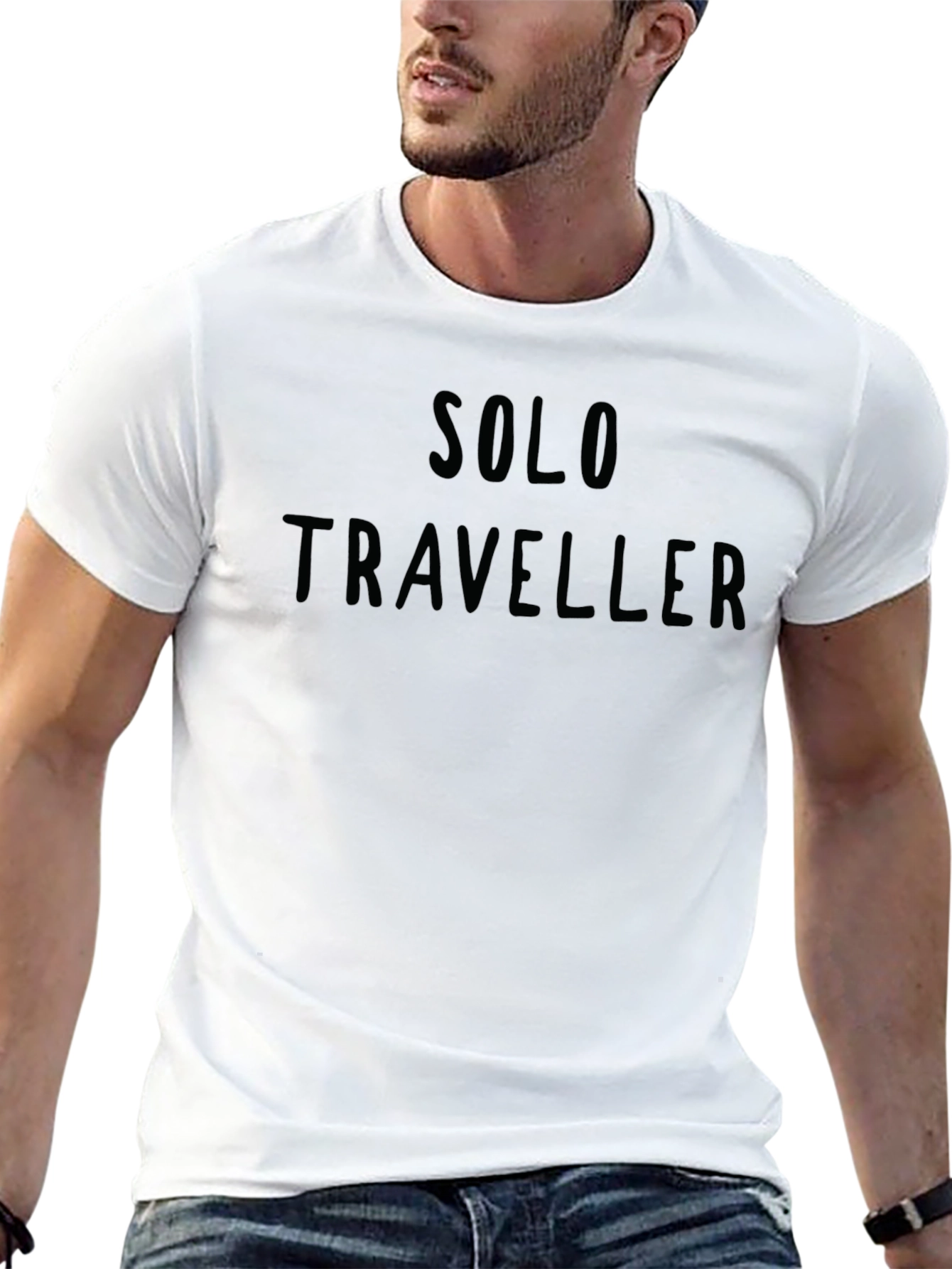 Solo Traveler Black Graphic T-Shirt
