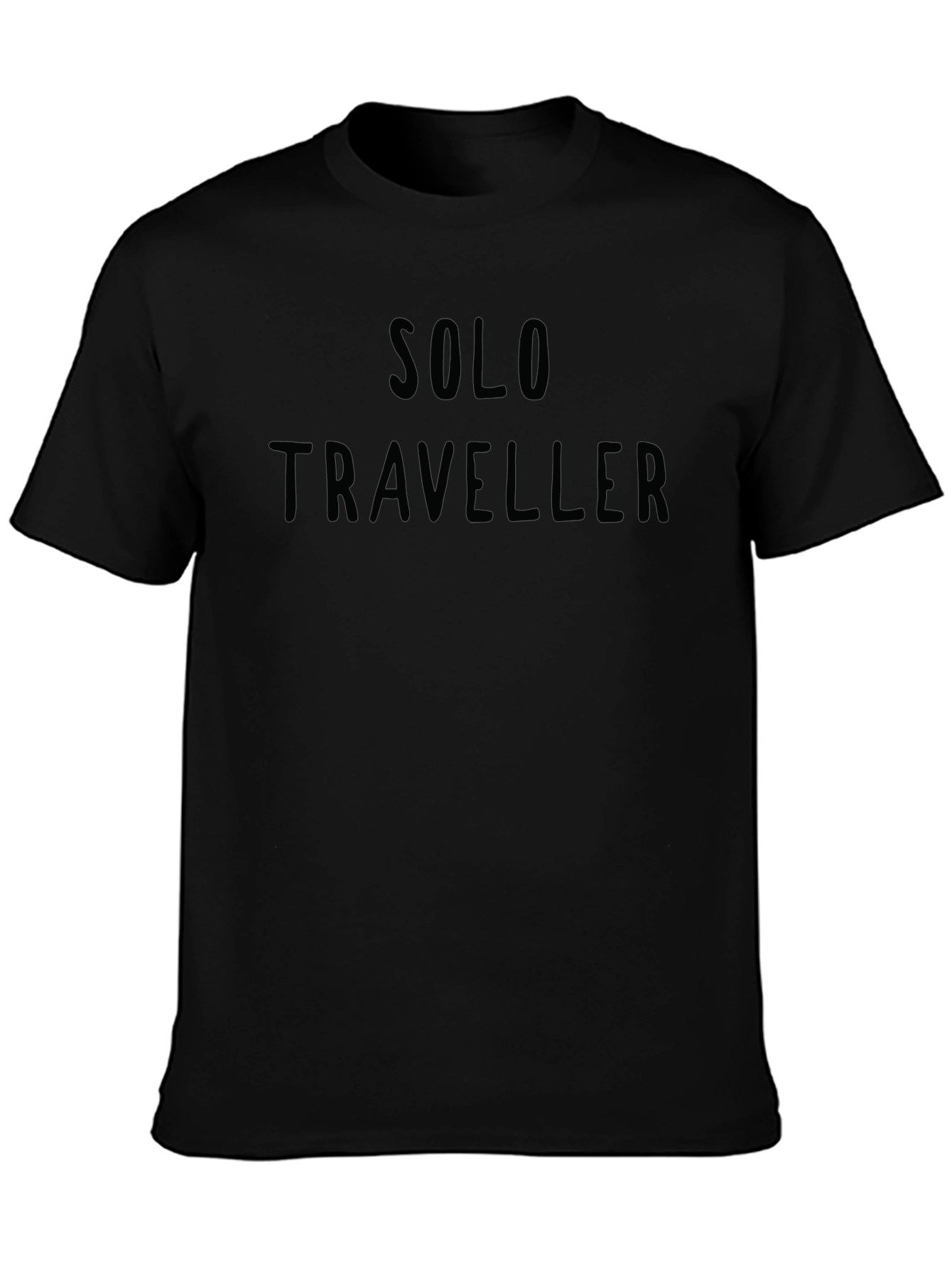 Solo Traveler Black Graphic T-Shirt