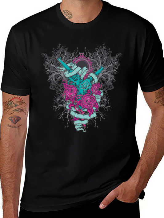 Revolver Rose Graphic Tee - Edgy Style