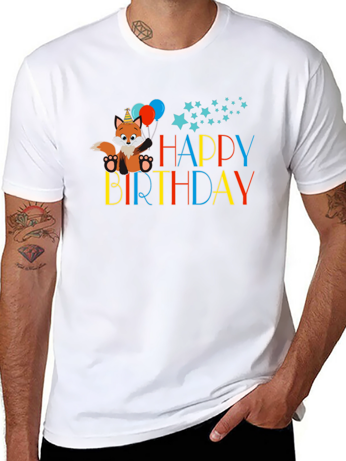 Happy Birthday Fox Graphic Tee