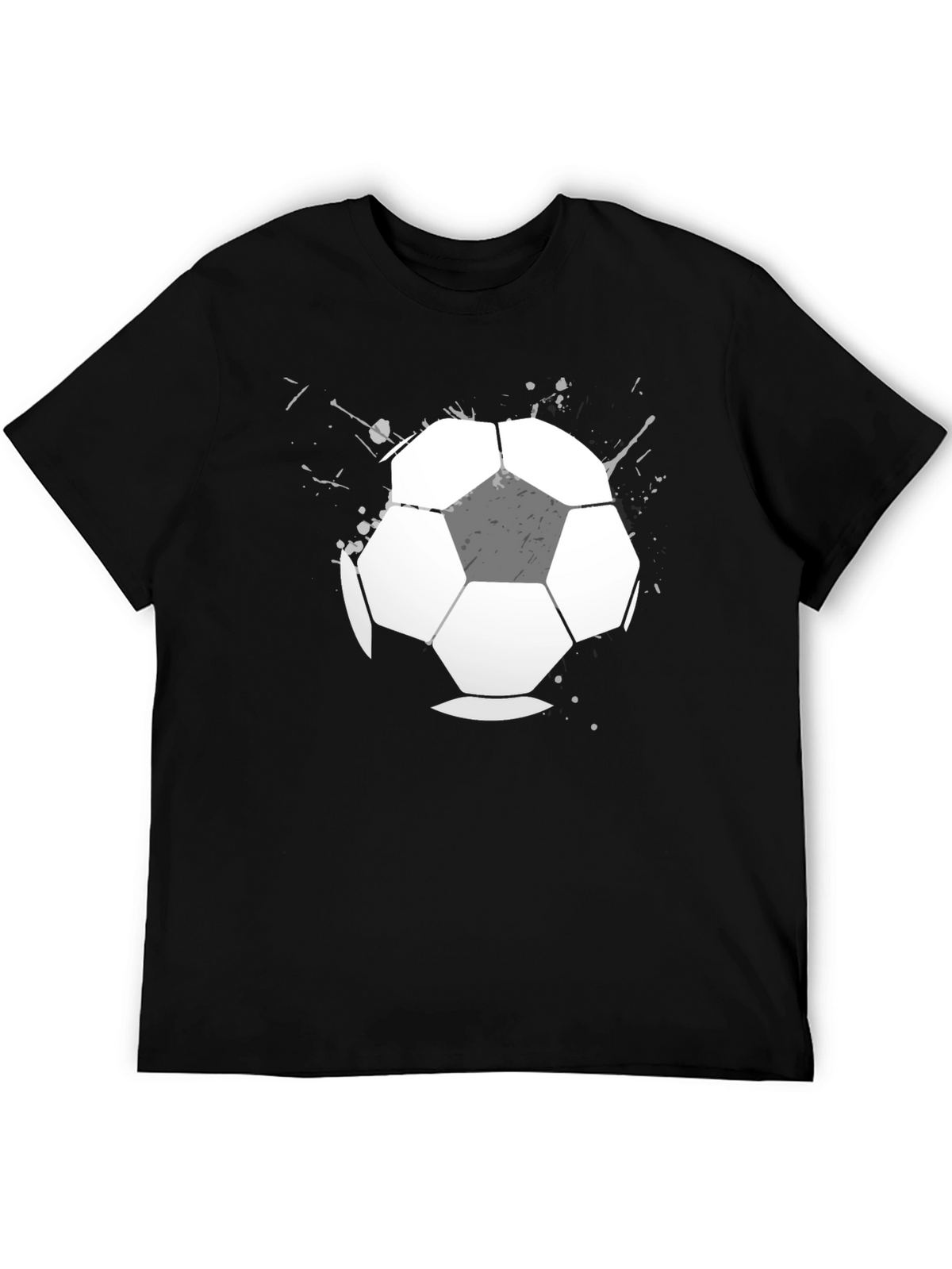 Soccer Ball Graphic T-Shirt - Casual Black Tee