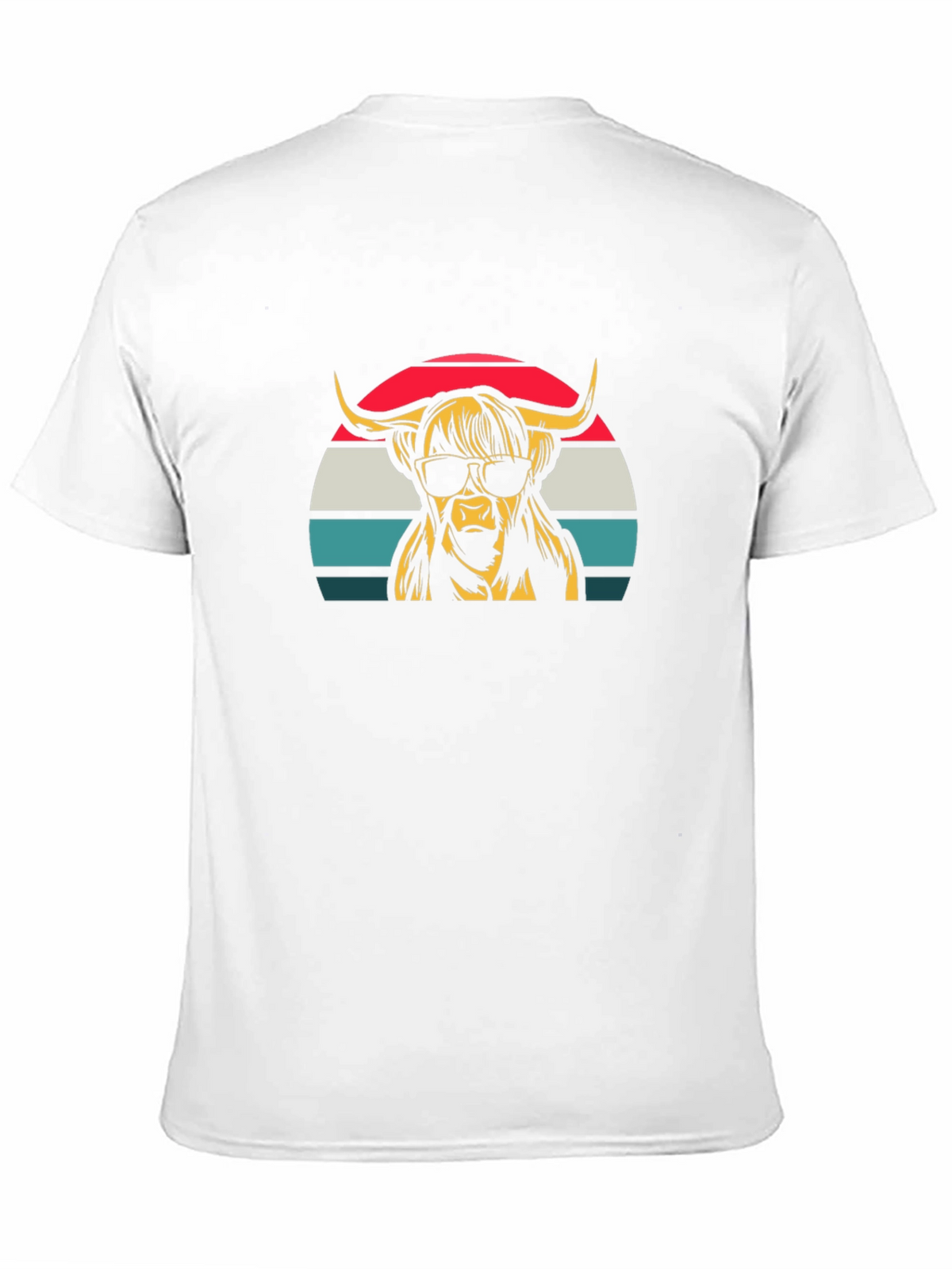 Highland Cow Retro T-Shirt - Sunglasses Graphic Tee