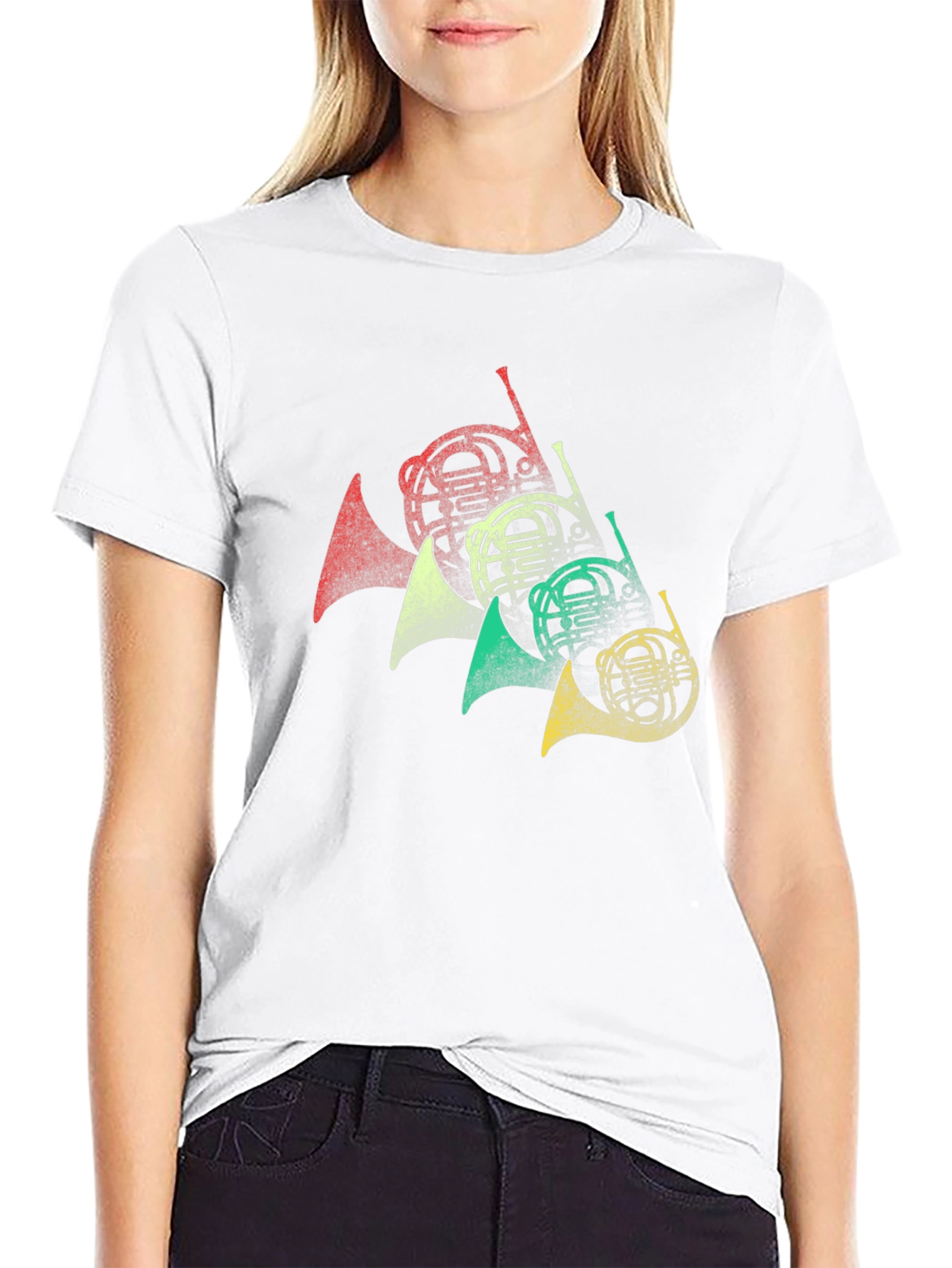 Retro French Horn Music Lover T-Shirt