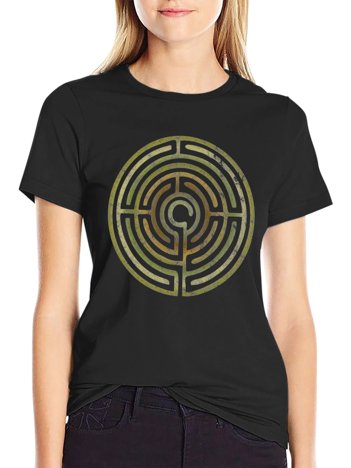 Labyrinth Pattern T-Shirt - Stylish Mens Tee