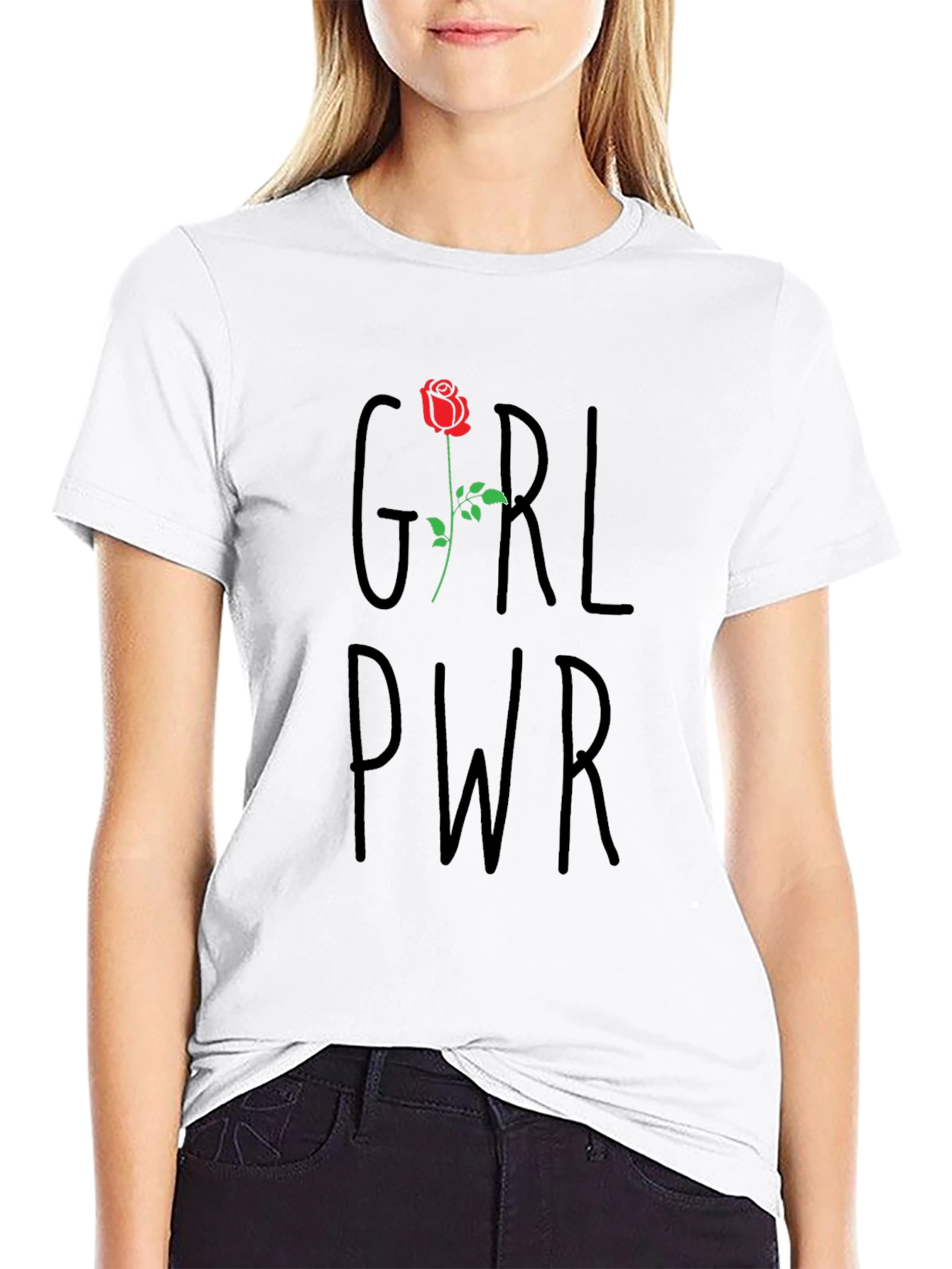 Girl Power Rose Graphic T-Shirt