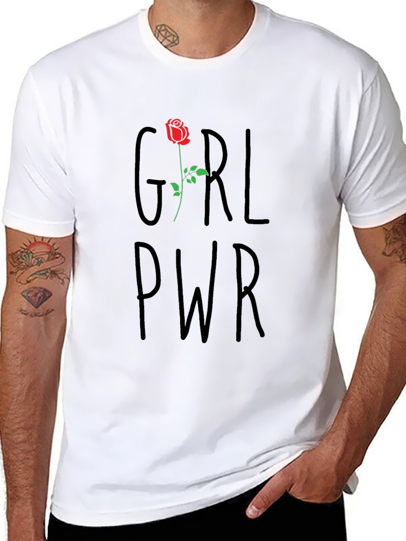 Girl Power Rose Graphic T-Shirt