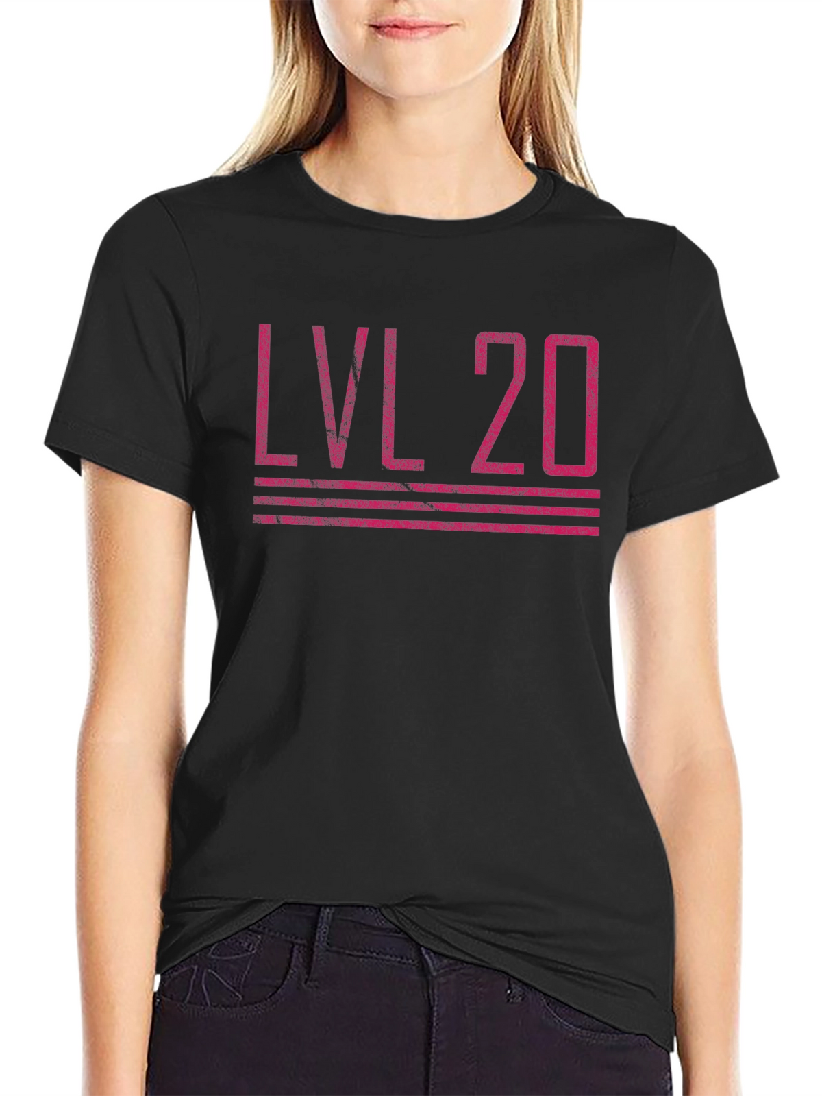 Level 20 Gamer T-Shirt - Black Cotton Blend