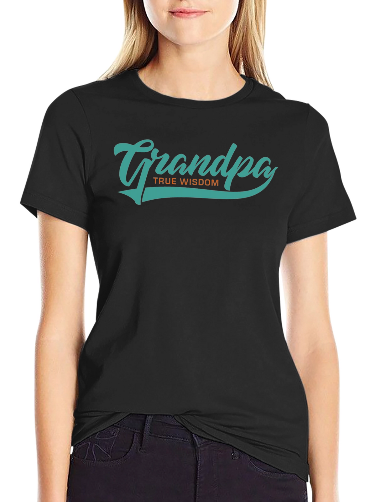 Grandpa True Wisdom Graphic Tee - Black Casual Shirt
