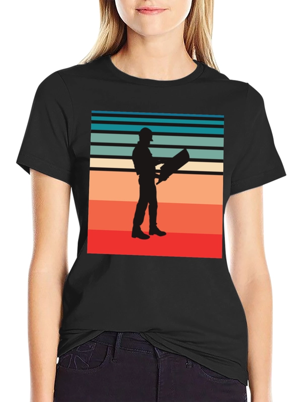 Retro Engineer Graphic Tee - Black Cotton Shirt