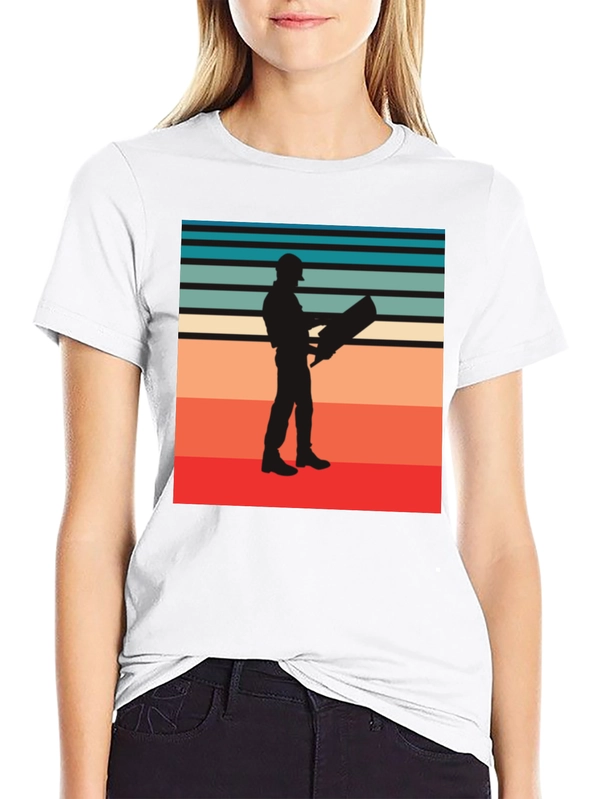 Retro Engineer Graphic Tee - Black Cotton Shirt