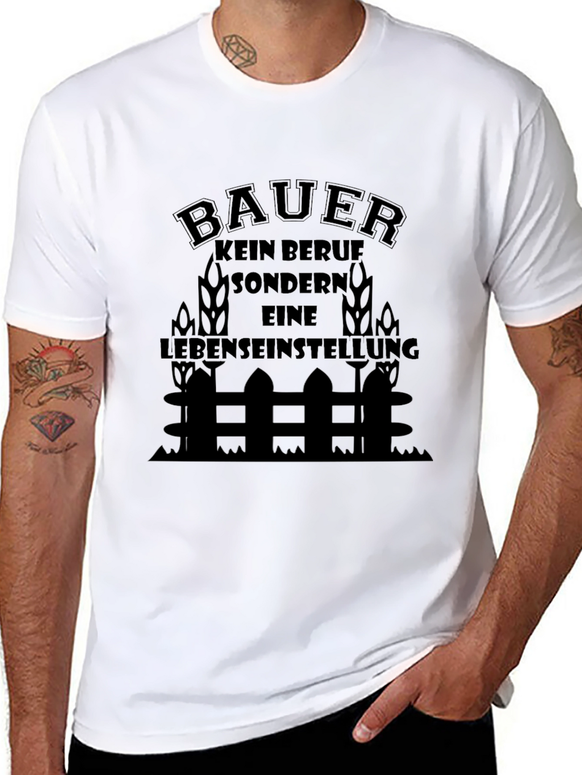 Farmer Life Attitude Black T-Shirt
