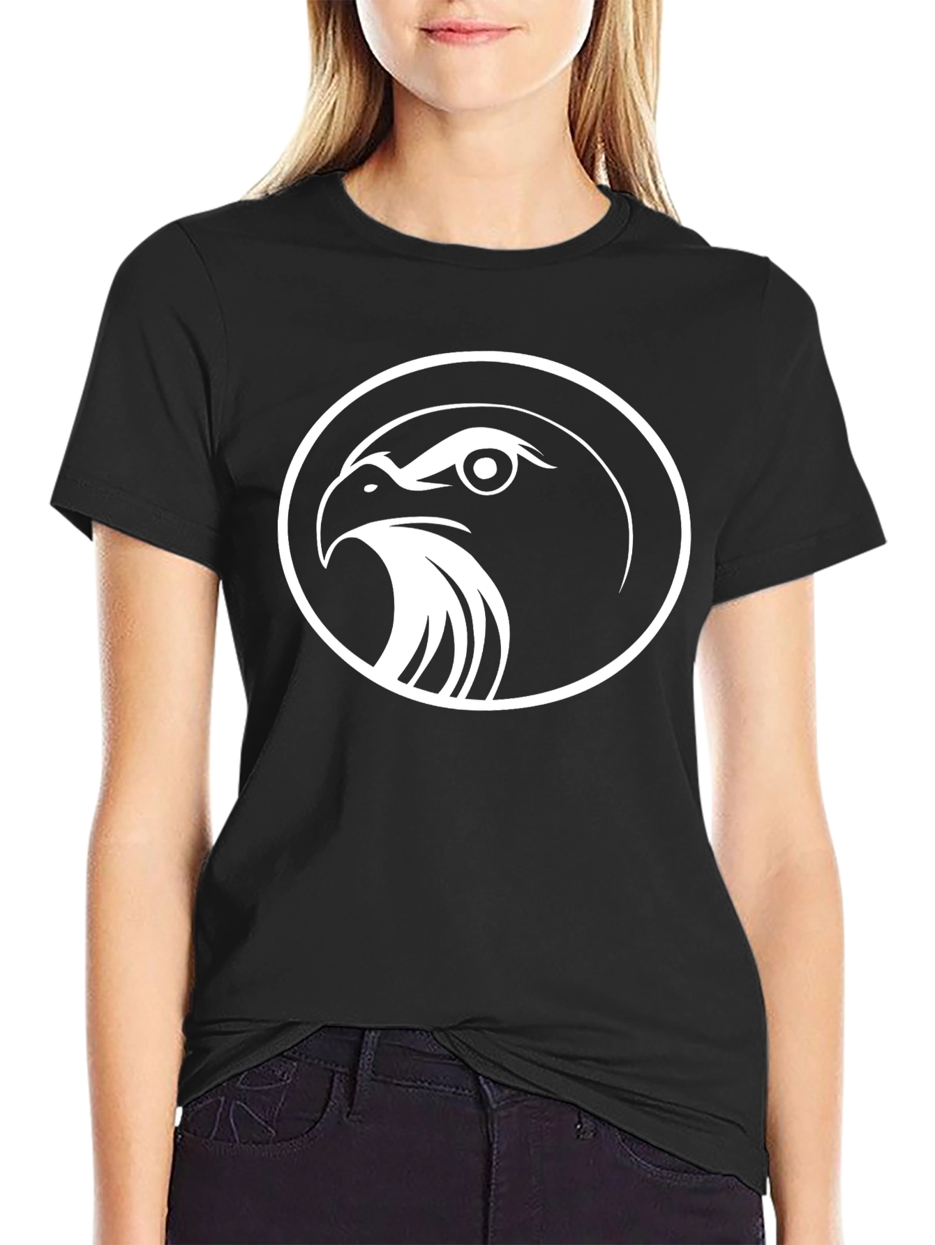 Black T-Shirt with Eagle Emblem