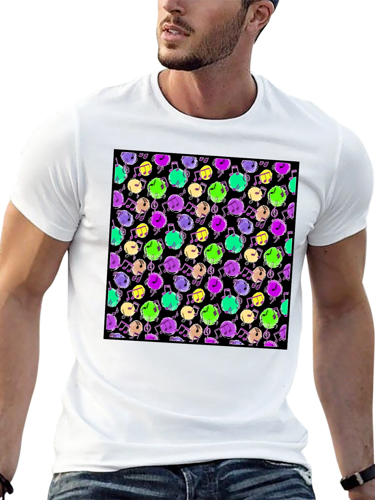 Music Notes Pattern Tee