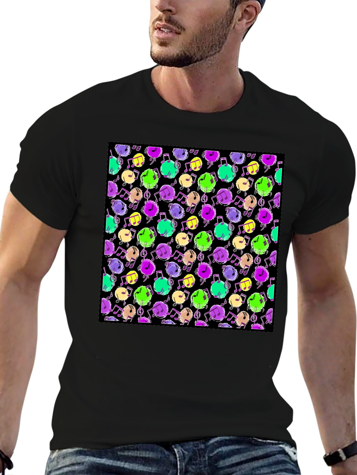 Music Notes Pattern Tee