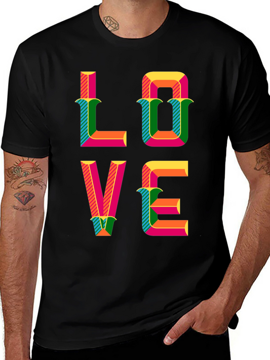 Colorful LOVE Graphic Tee - Modern Design