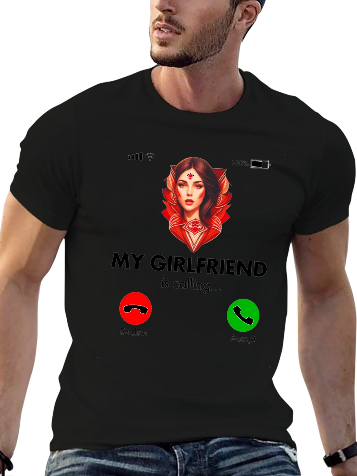 My Girlfriend Is Calling T-Shirt - Novelty Graphic Tee