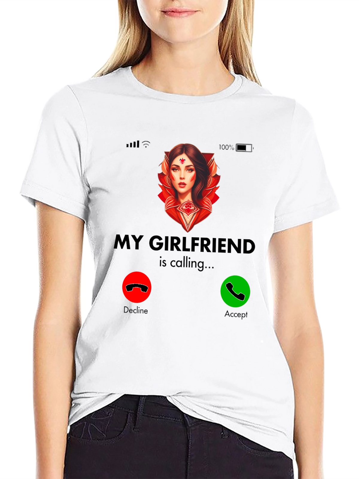 My Girlfriend Is Calling T-Shirt - Novelty Graphic Tee