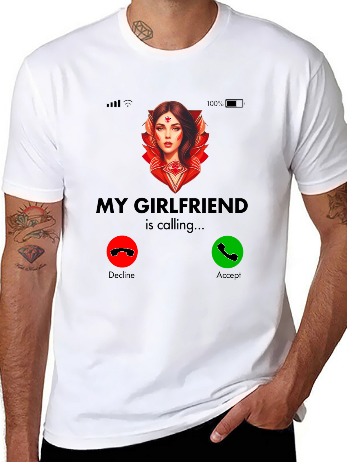 My Girlfriend Is Calling T-Shirt - Novelty Graphic Tee