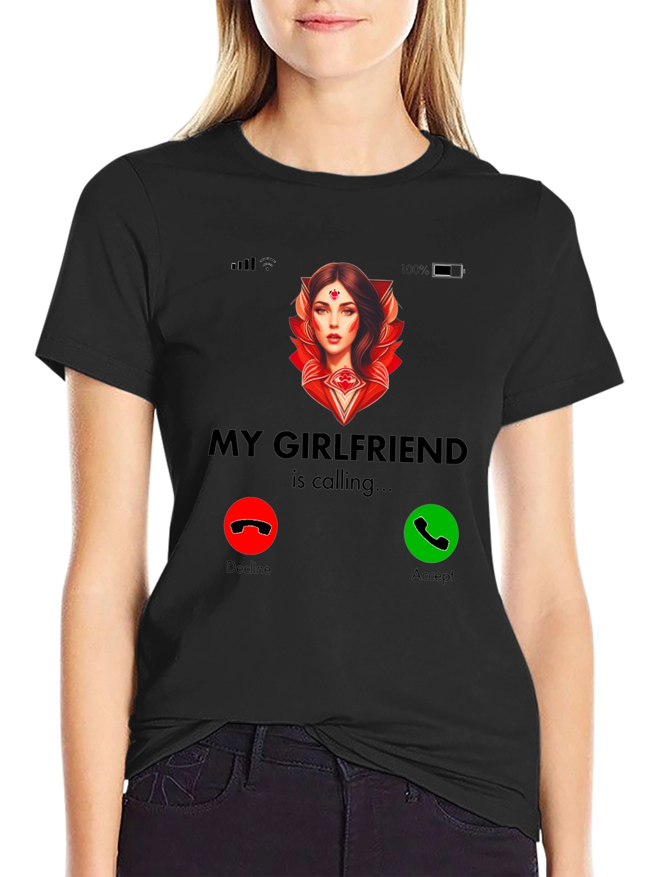 My Girlfriend Is Calling T-Shirt - Novelty Graphic Tee