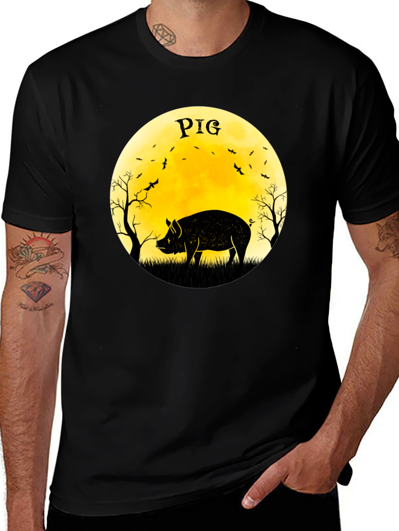 Pig Moon Halloween T-Shirt