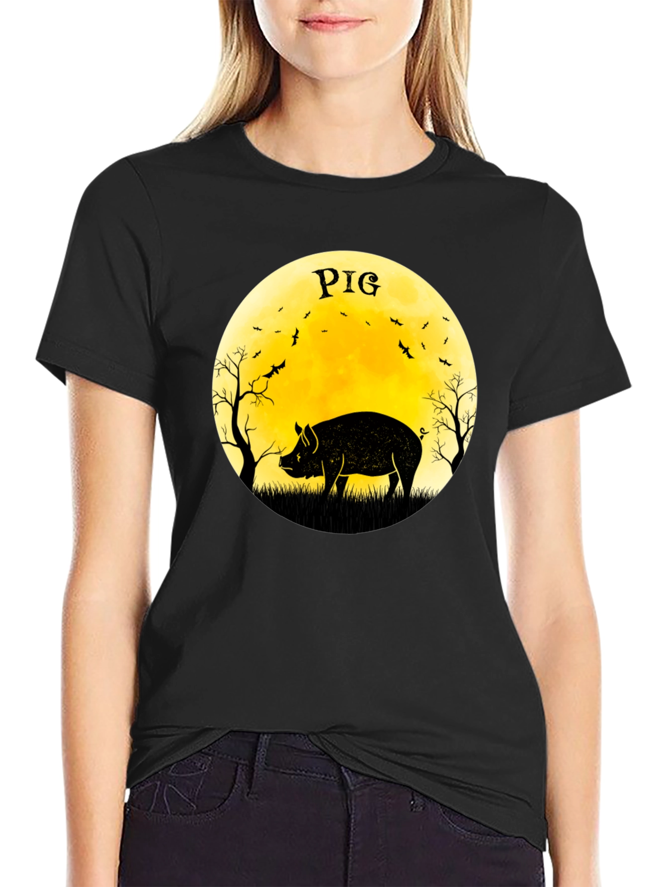 Pig Moon Halloween T-Shirt