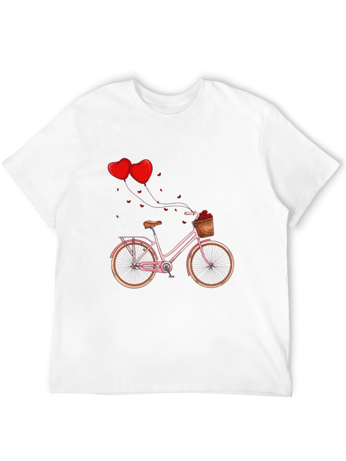 Valentines Day Pink Bike Black T-Shirt
