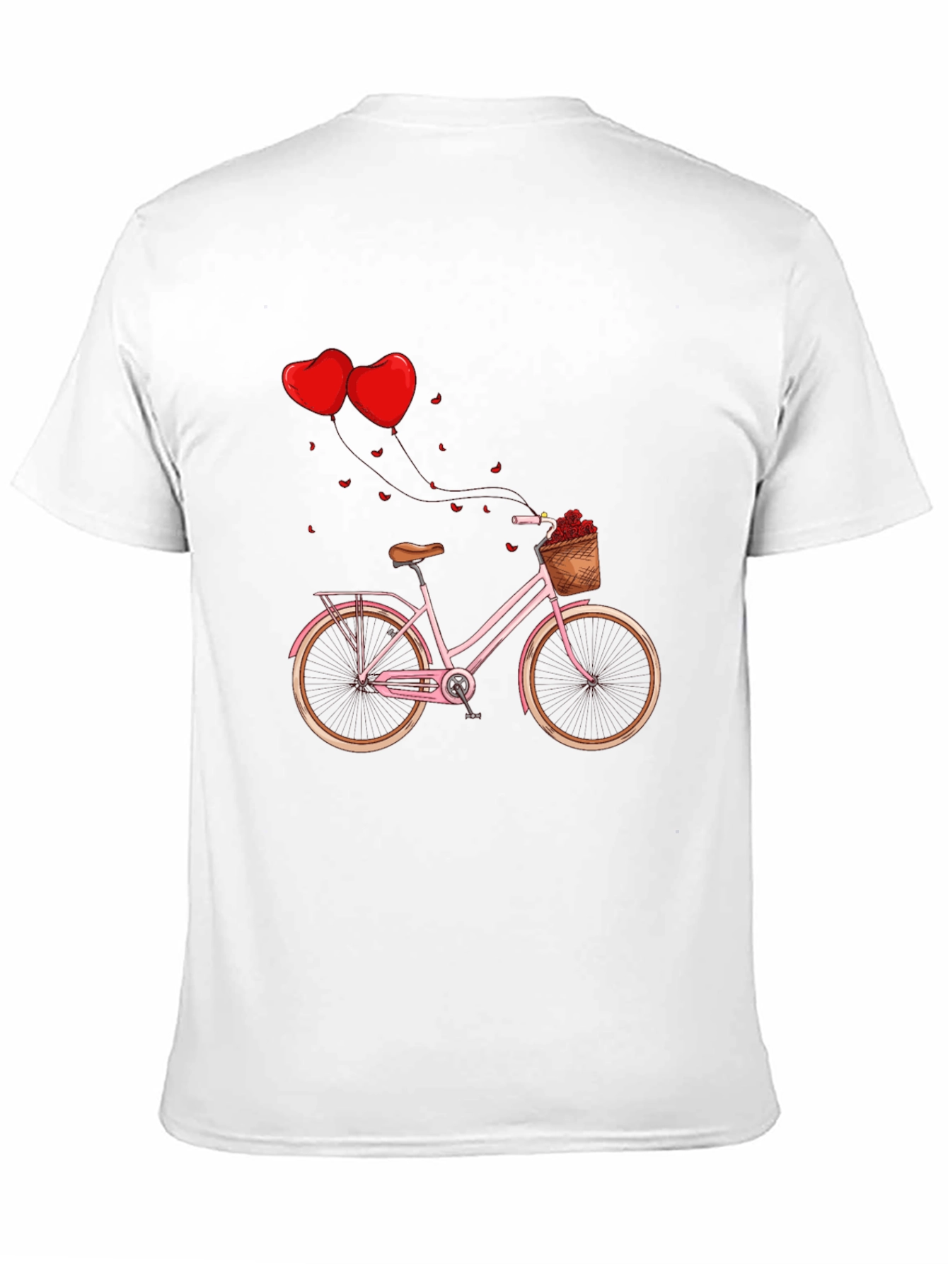 Valentines Day Pink Bike Black T-Shirt