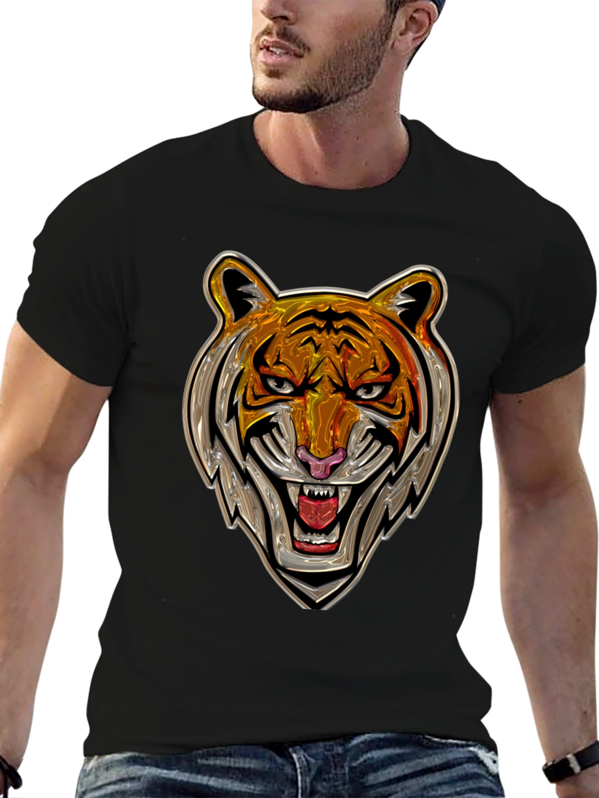 Bold Tiger Graphic T-Shirt - Stylish Animal Print Tee