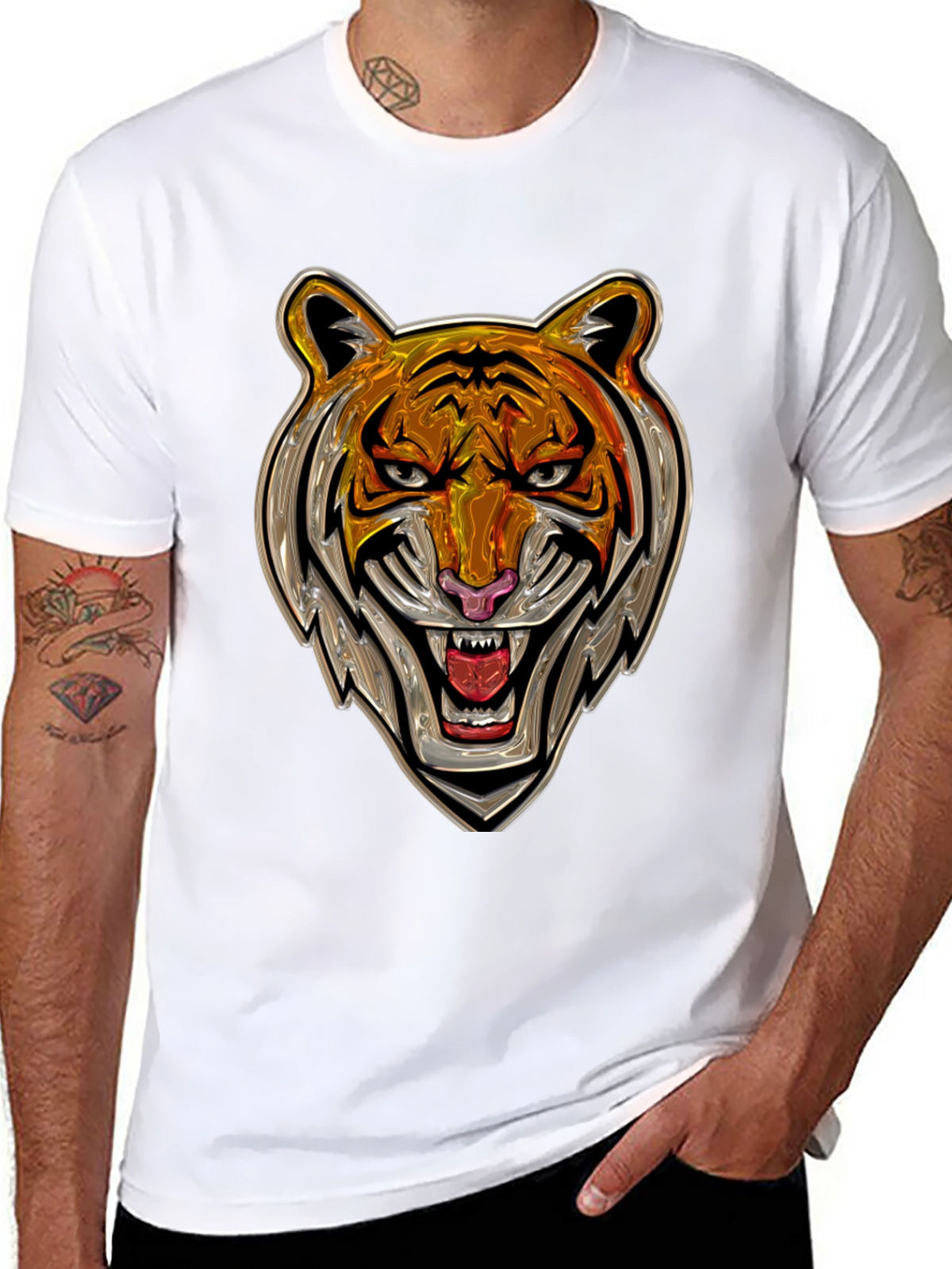 Bold Tiger Graphic T-Shirt - Stylish Animal Print Tee