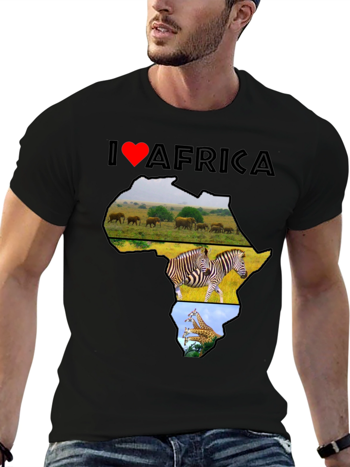 I Love Africa T-Shirt - Wildlife Design